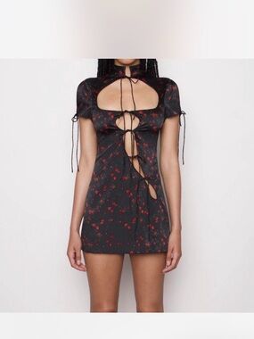 guizio leopard mini dress GUIZIO Leopard Mesh Mini Dress